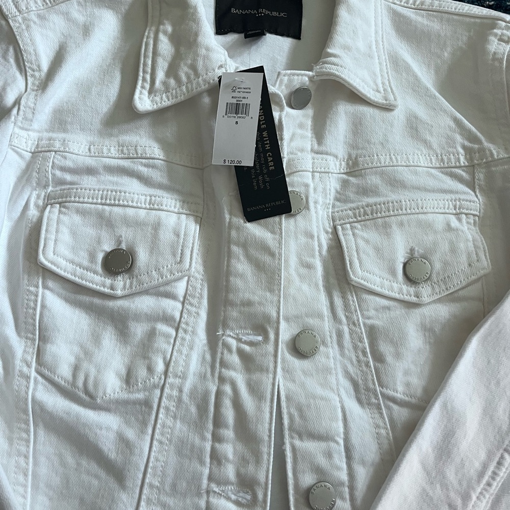 Banana Republic White Denim Jacket